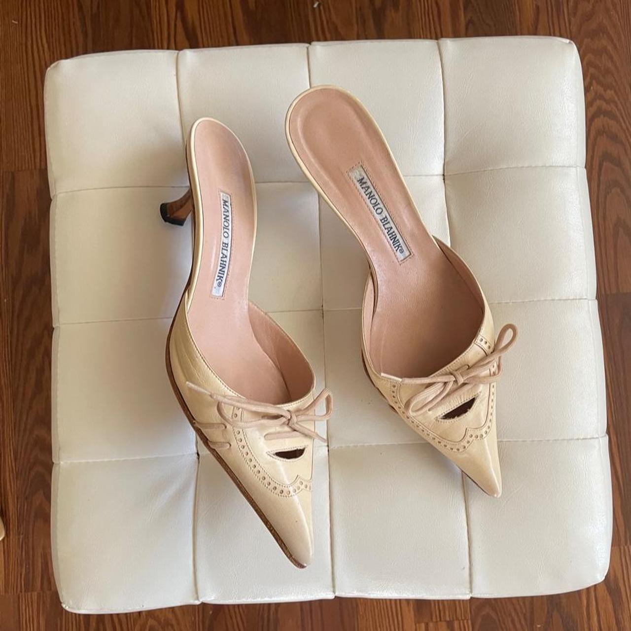 Manolo Blahnik Cream Heels